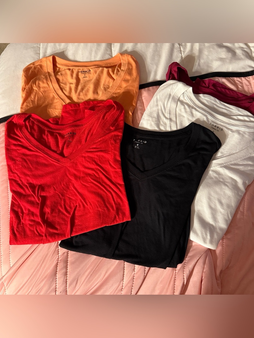 Girlfriend Signature Jersey V-Neck Tee lot of 5